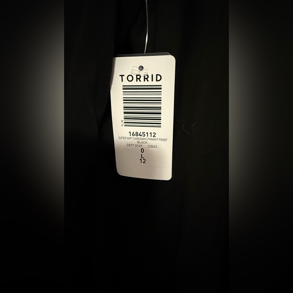 NWT Torrid Super Soft Cardigan Straight Front, Size 0 (L/12), Black - Picture 9 of 10